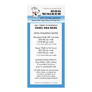 Carte Publicitaire Marche et animal familier de chien reposant la