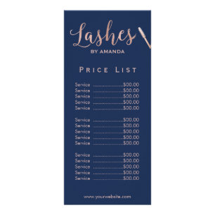 Carte Publicitaire Marqueur Rose Gold Script Prix de la Marine