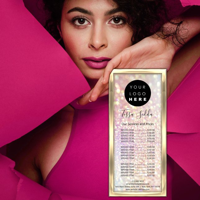 Carte Publicitaire Masque de maquillage de cheveux Logo Holographe Pa (Créateur téléchargé)