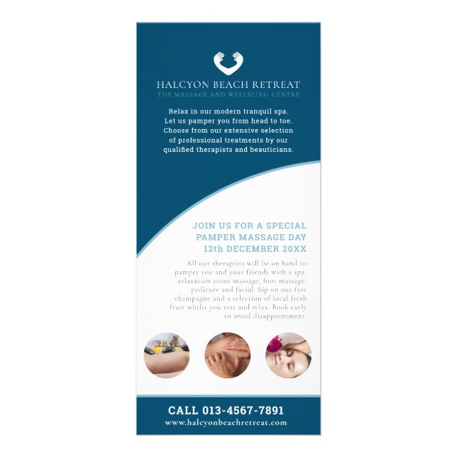 Carte Publicitaire massage spa bien-être marketing promotionnel (Devant)