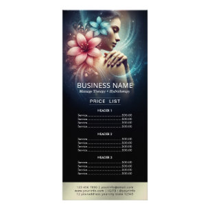 Carte Publicitaire Massage Thérapie Healing Main Energy Spa Liste des