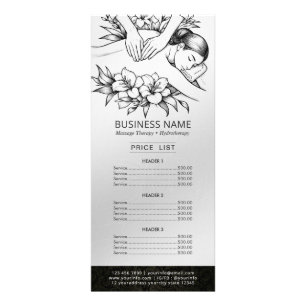Carte Publicitaire Massage Thérapie Healing Main Energy Spa Liste des