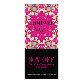 Carte Publicitaire massothérapeute fuchsia bohémienne chakra Yoga