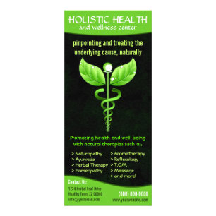 Carte Publicitaire Médecine alternative holistique Caduceus vert