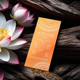 Carte Publicitaire Méditation Yoga Instructeur Gold Mandala Tarifs