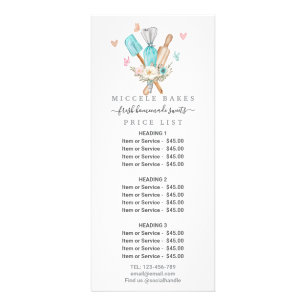 Carte Publicitaire Mélangeur de gâteau rose pâtissier floral Prix de