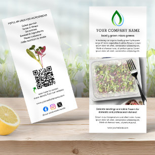 Carte Publicitaire Microgreen Grower QR Code Publicité et information