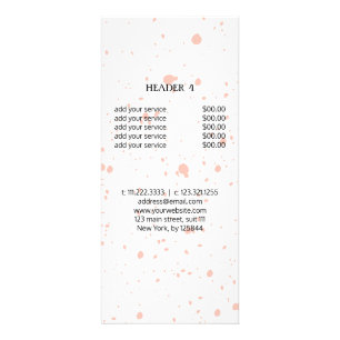 Carte Publicitaire Moderne Peinture rose Splatz Maquillage Liste de p
