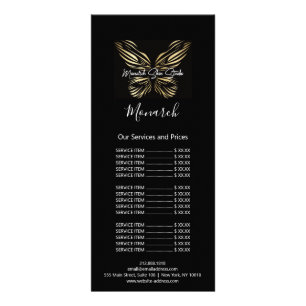 Carte Publicitaire Monarch Poils de maquillage Lashes ongles Wax Logo