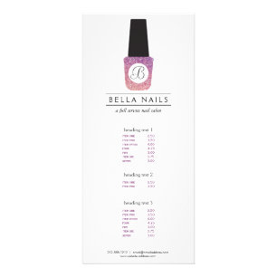 Carte Publicitaire Monogramme du salon à ongles sur Parties scintilla