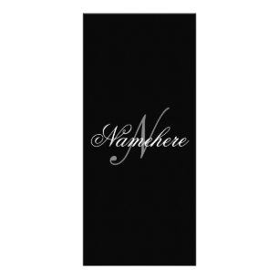 Carte Publicitaire Monogramme personnalisé unique en noir et blanc