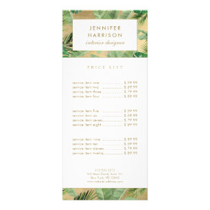 Carte Publicitaire Motif de feuilles tropicales à l'aquarelle sur fon