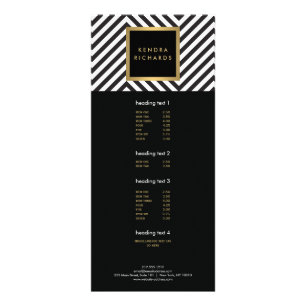 Carte Publicitaire Motif noir et blanc rétro Glam Gold Nom Logo