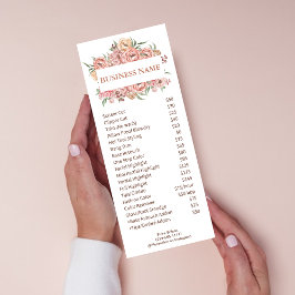 Carte Publicitaire Nettoyer les fleurs blanches et roses Service de t