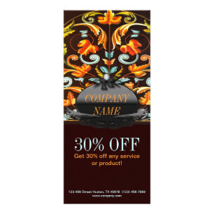 Carte Publicitaire New Age Yoga bohème chute feuilles mandala