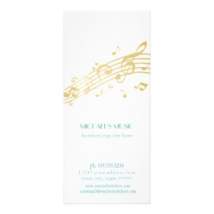 Carte Publicitaire Notes de marquage à chaud de musique d'or