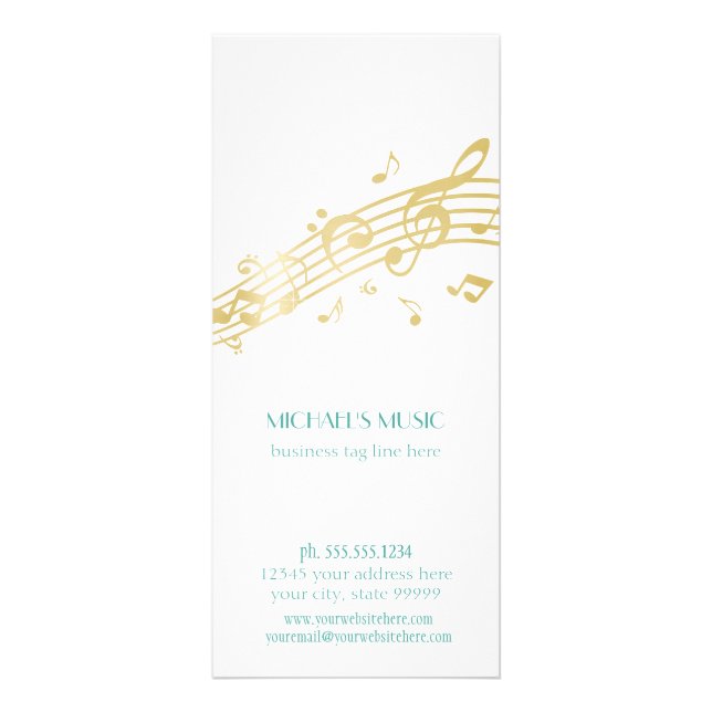 Carte Publicitaire Notes musicales d'affaires de la musique moderne d (Devant)
