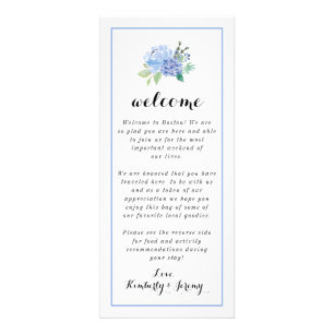 Carte Publicitaire Notes sur le sac de bienvenue - Blue Floral Hydran