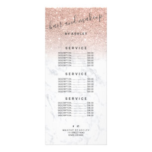 Carte Publicitaire ombre rose de parties scintillantes d'or de marbre