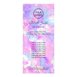 Carte Publicitaire opale rose pourpre fausse iridescente