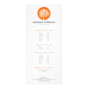 Carte Publicitaire Orange Aquarelle Arbre Coach, Conseillers