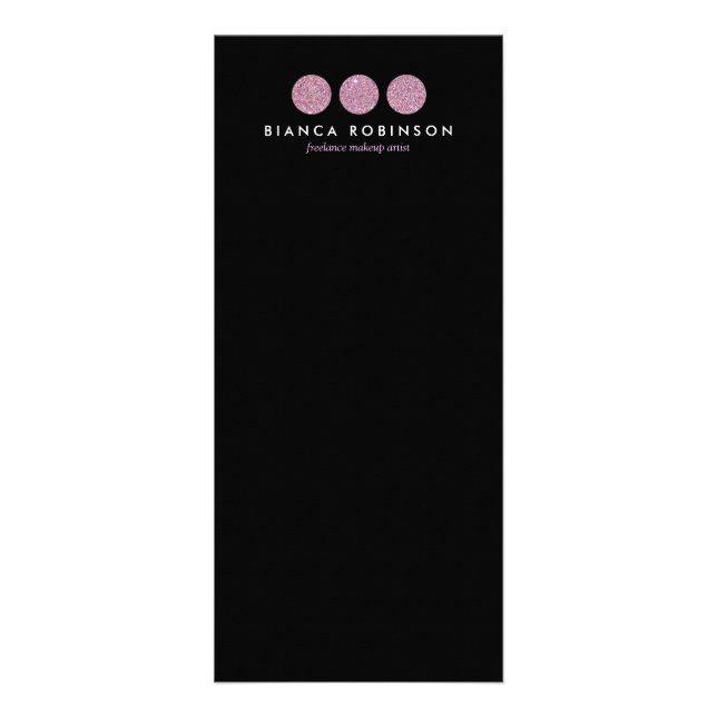 Carte Publicitaire Palette de Parties scintillant rose pour maquilleu (Devant)