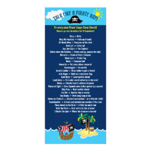 Carte Publicitaire Parlez comme un jour de pirate Phrases Feuille Ble