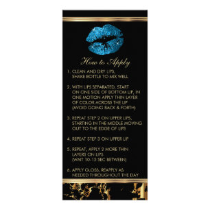 Carte Publicitaire Parties scintillant bleu turquoise Instructions - 