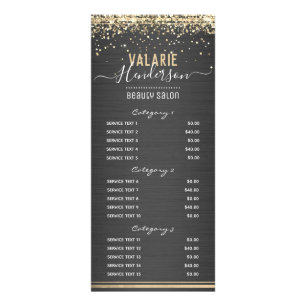 Carte Publicitaire Parties scintillant d'or brossé Métal Nail Salon 3