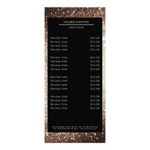 Carte Publicitaire Parties scintillant élégante Silver Gold