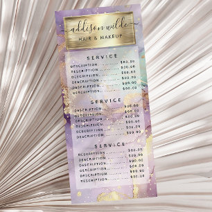 Carte Publicitaire Parties scintillant Lilac Aquarelle Faux Gold Prix