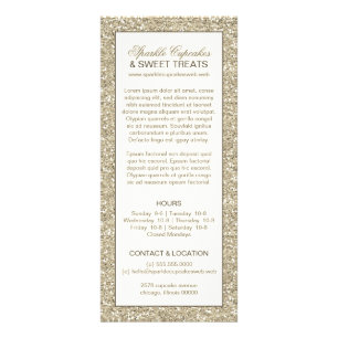 Carte Publicitaire Parties scintillant Look Glamor Rack Card