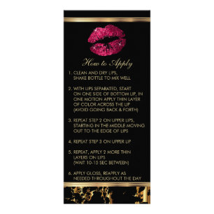 Carte Publicitaire Parties scintillant rose chaud - Instructions 💋