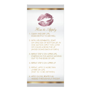 Carte Publicitaire Parties scintillant rose Rose Instructions 2