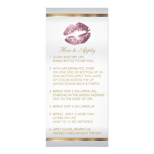 Carte Publicitaire Parties scintillant rose Rose Instructions 2 (Devant)