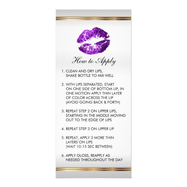 Carte Publicitaire Parties scintillant violet - Instructions 2 (Devant)