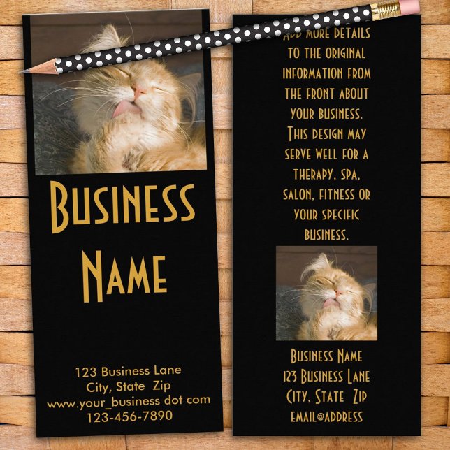 Carte Publicitaire Photo de chat de Maine Coon (Personalize the text, add your photo or keep the cat for a promotional business rack card design.)