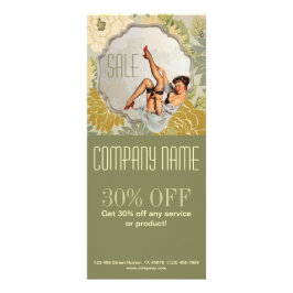 Carte Publicitaire Pin Up Girl Cosmetologist Peintre de maquillage de