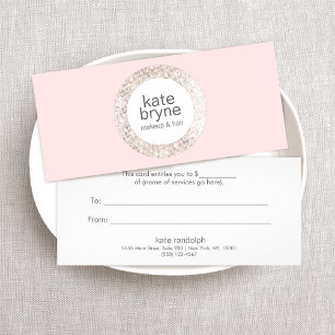 Carte Publicitaire Pink Sequin Beauty Salon Certificat cadeau