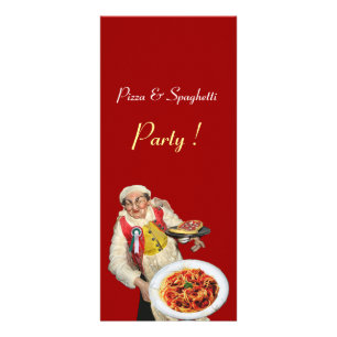 CARTE PUBLICITAIRE PIZZA & SPAGHETTI PARTY CUISINE ITALIENNE, RESTAUR