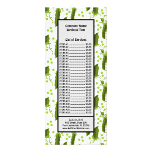 Carte Publicitaire Plantes de pois verts feuilles rondes légumes alim