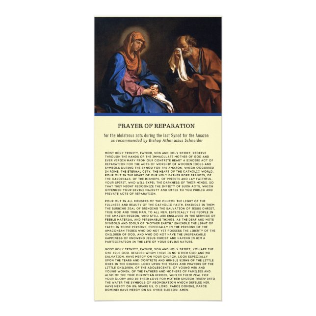 Carte Publicitaire Prière catholique de réparation Très Sainte Trinit (Devant)