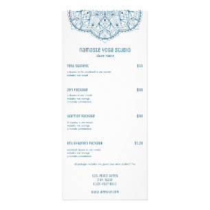 Carte Publicitaire Prix de cours de yoga Turquoise professionnel Phot