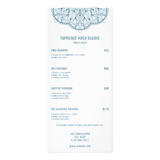 Carte Publicitaire Prix de cours de yoga Turquoise professionnel Phot