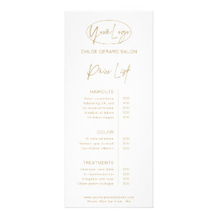 Carte Publicitaire Prix minimaliste Élégant Champagne Moderne