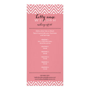 Carte Publicitaire PRIX SERVICES LISTE cool chevron motif corail