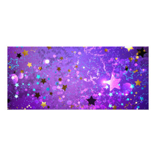 Carte Publicitaire Purple foil background with Stars