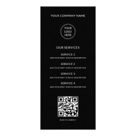 Carte Publicitaire QR Code Business Logo Modern Professional Black