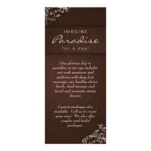 Carte Publicitaire Rack Card Floren Linen Salon Spa Beige Brown