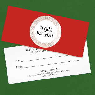 Carte Publicitaire Red Holiday Beauty Salon Certificat cadeau